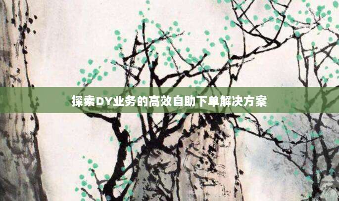 探索DY业务的高效自助下单解决方案
