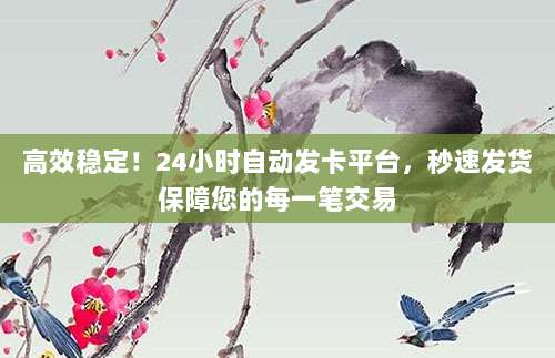 高效稳定!24小时自动发卡平台,秒速发货保障您的每一笔交易