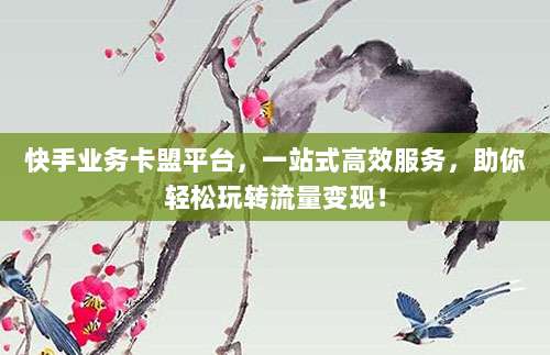 快手业务卡盟平台,一站式高效服务,助你轻松玩转流量变现!