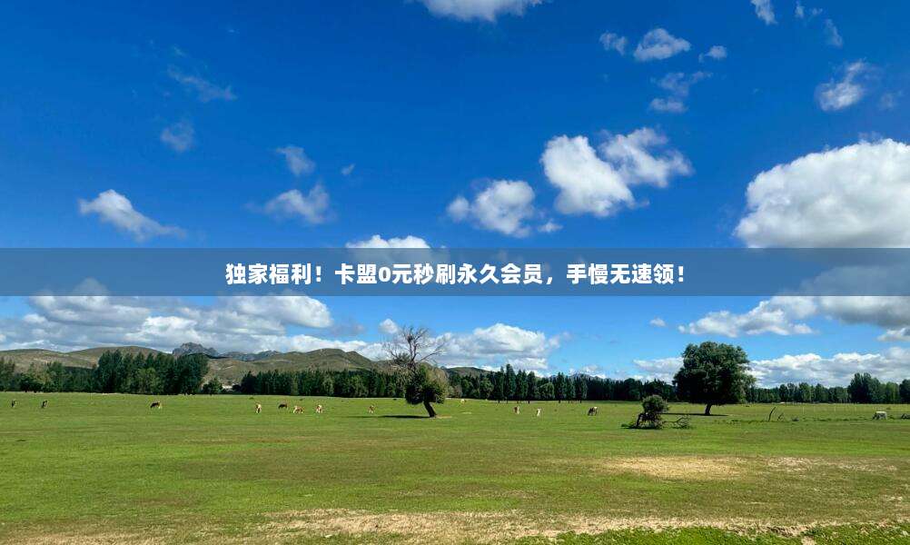 独家福利!卡盟0元秒刷永久会员,手慢无速领!