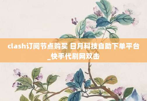 clash订阅节点购买 日月科技自助下单平台_快手代刷网双击